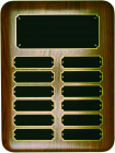 Walnut Elliptical Edge Perpetual Plaque 12 plates