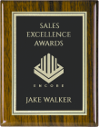 Walnut Piano Finish Plaque with Black Florentine Plate
