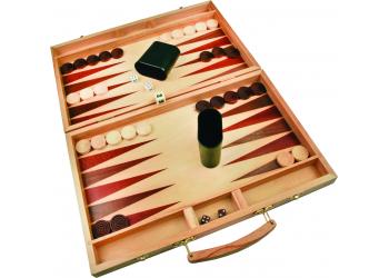 Open Wood Backgammon Game Set