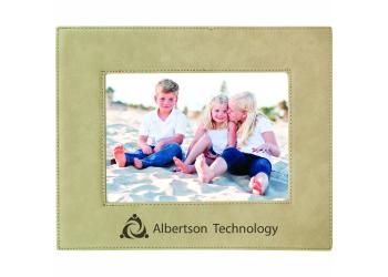 Personalized Light Brown Laserable Leatherette Picture Frame