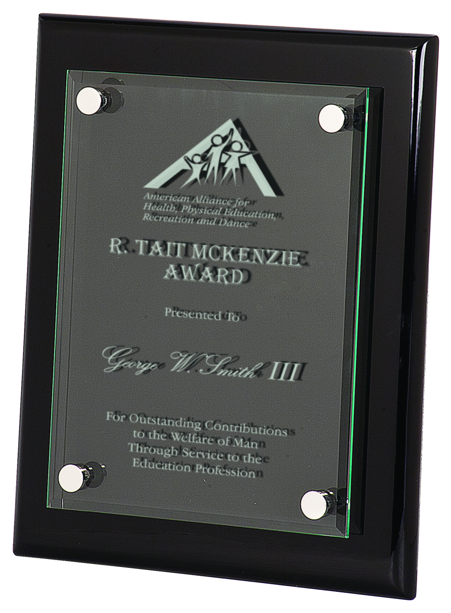 Award Plaques Blackwood Piano Finish Plaque - Sublimation Color Imprinted  Aluminum Silver Border Plate