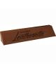 Dark Brown Leatherette Desk Wedge Name Plate with Business Card Holder